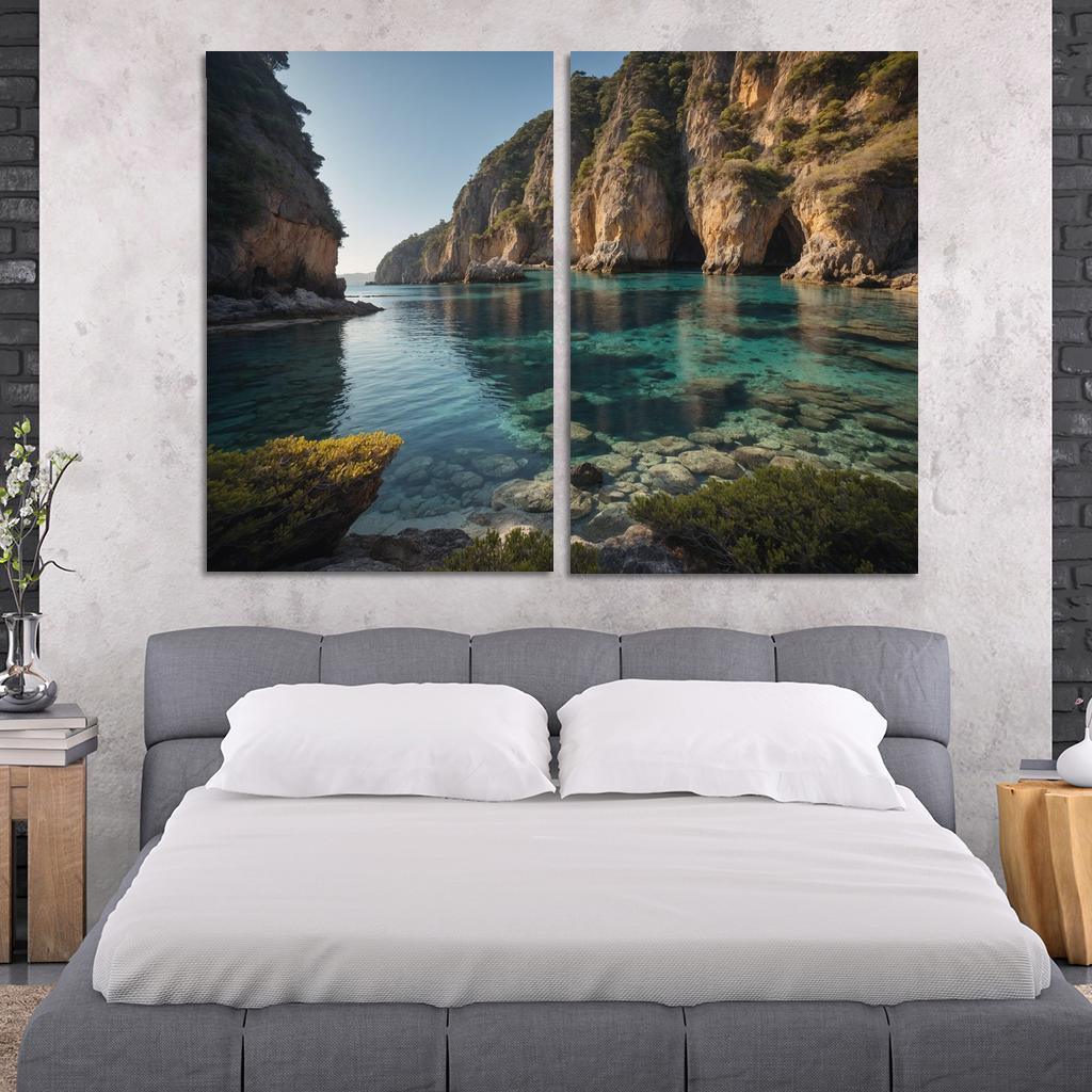 The Prismatic Bay Of Crystal Shores Modern Paintings Frame
