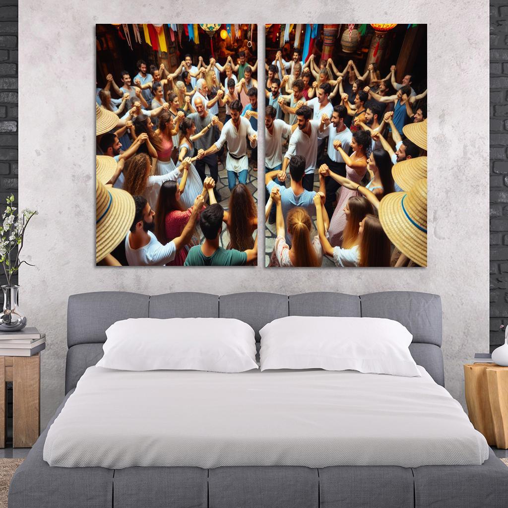 Zorba Dance The Joy Of Greek Culture Modern Paintings Frame