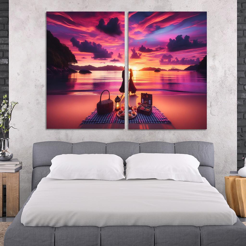Sunset Vista Romantic Getaway Modern Paintings Frame