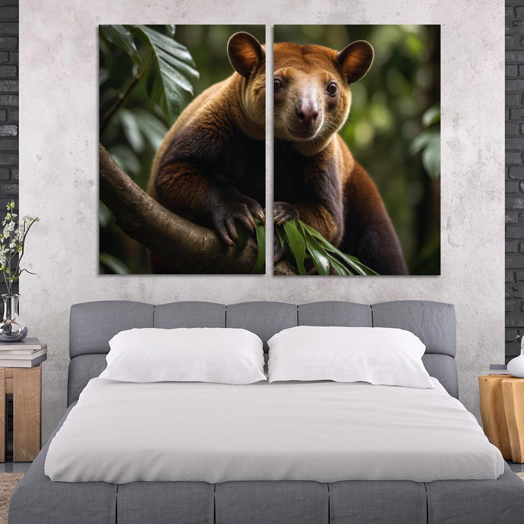 The Agile Tree Kangaroo Climbing Marvel Canvas Paintings Frame
