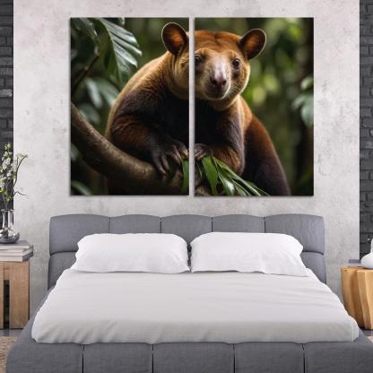 The Agile Tree Kangaroo Climbing Marvel Canvas Paintings Frame