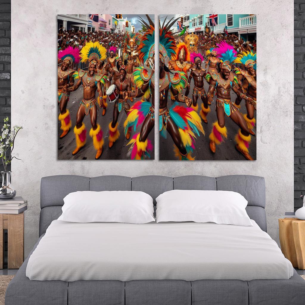 Junkanoo Parade - Bahamas Canvas Paintings Frame