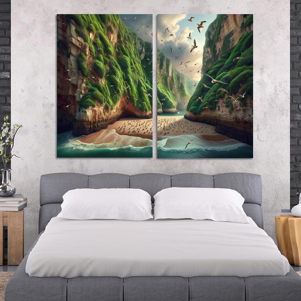 Eagle Nest Cove Scenic Birdwatching Spot Oil Paintings Frame