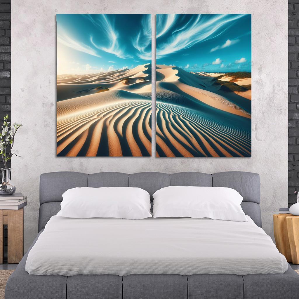 Sunlit Dunes Windswept Beauty Multi-panel Paintings