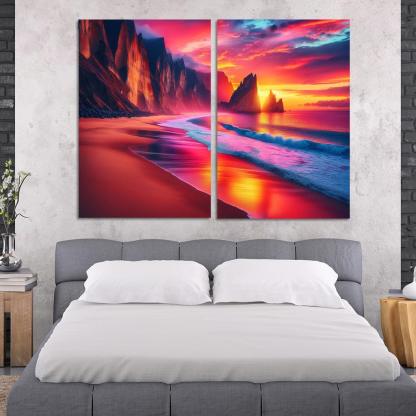 Sunset Viewpoint Spectacular Coastal Vistas Abstract Paintings Frame