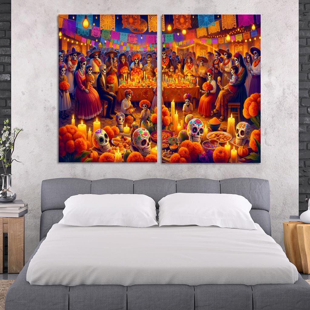 Dia De Los Muertos Canvas Paintings Frame