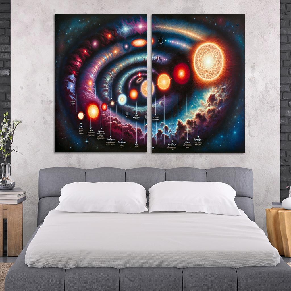 The Life Cycle Of Stars From Nebula To Supernova Abstract Paintings Frame