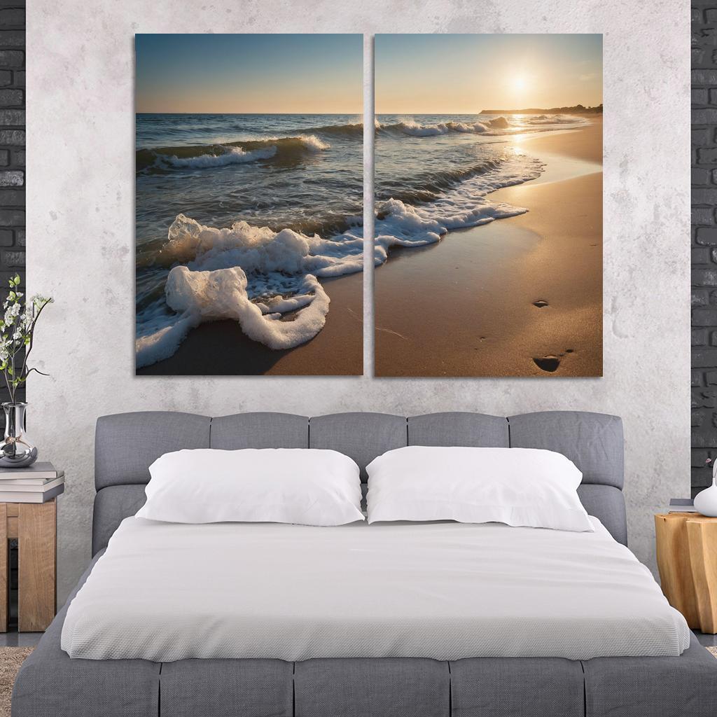 The Blissful Embrace Of Ocean Waves Oil Paintings Frame