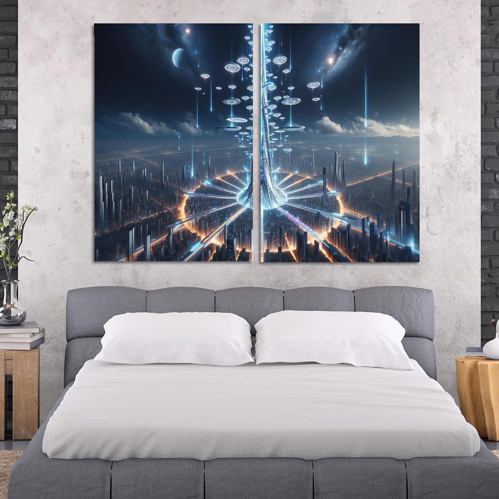 The Technomancer's Spire 2 Piece HD Canvas Wall Art-Original Frame