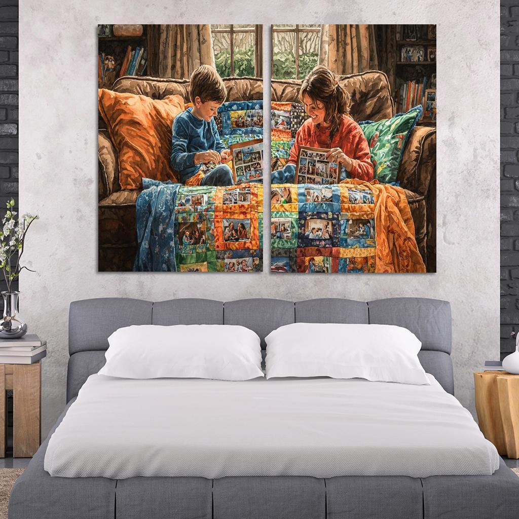 The Quilt Of Memories A Mothers Heartfelt Fabric One-piece Frames