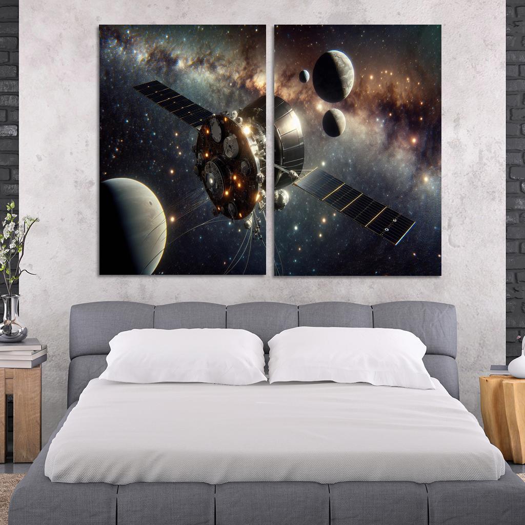 The Journey Of Space Probes A Cosmic Odyssey Abstract Paintings Frame