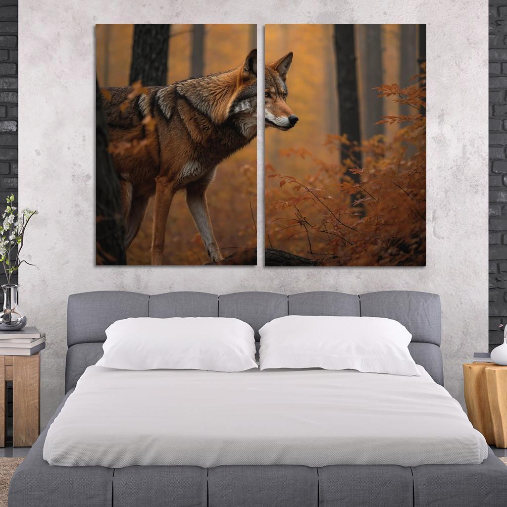 The Rare Red Wolf Shadow Of The Southeastern Forests Modern Paintings Frame