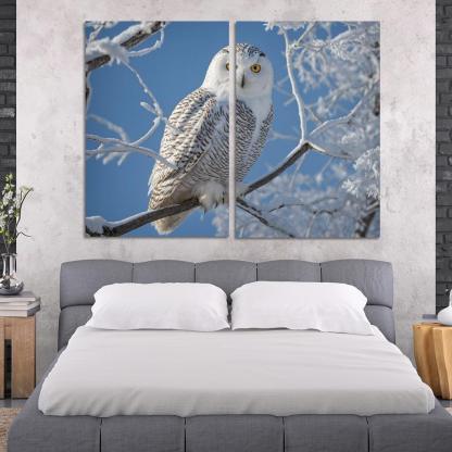 The Enchanting Snowy Owl In The Arctic Canvas Paintings Frame