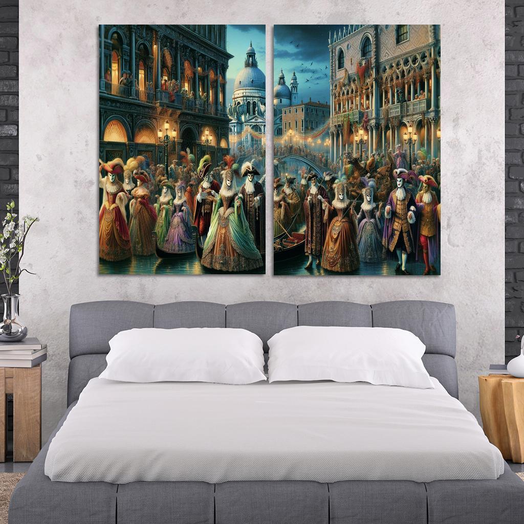 Carnival Of Venice Canvas Paintings Frame