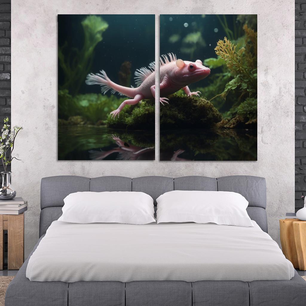 The Mysterious Axolotl Nature's Living Fossil Framed Paintings