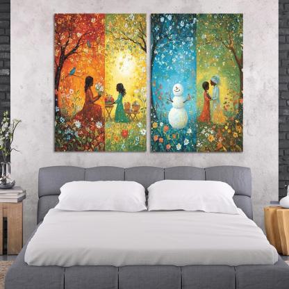 Seasons Of Love The Cycle Of Nurturing Custom Paintings Frame