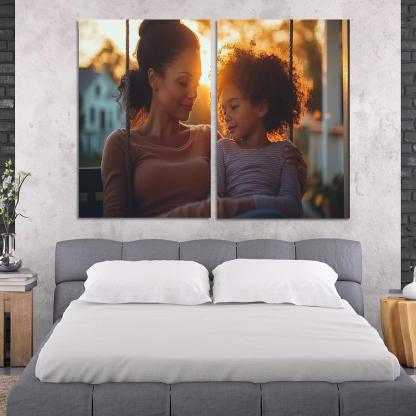 Whispers Of Love A Mother's Soft Guidance Canvas Paintings Frame