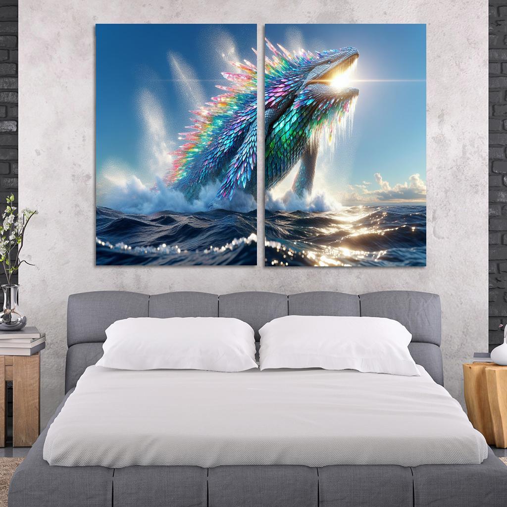 The Crystal Leviathan 2 Piece HD Canvas Wall Art-Original Frame