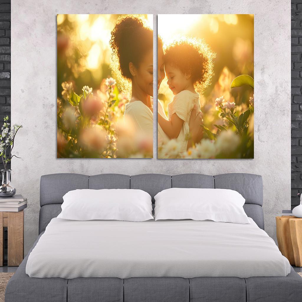 A Mothers Embrace The Essence Of Safety Custom Paintings Frame
