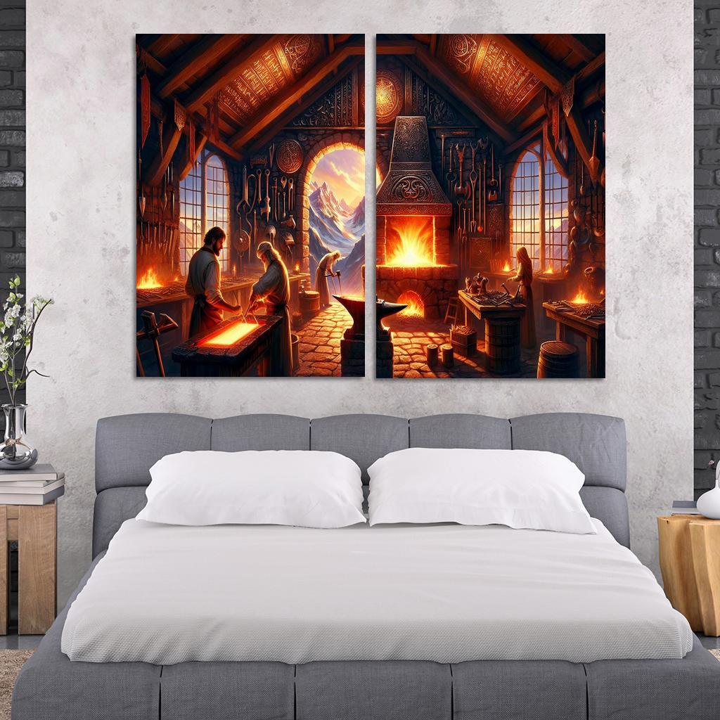 The Arcane Forge 2 Piece HD Canvas Wall Art-Original Frame