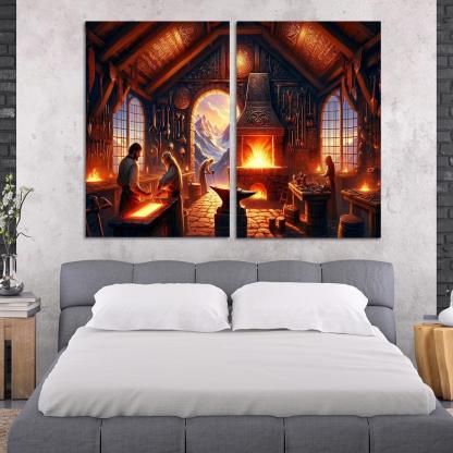 The Arcane Forge 2 Piece HD Canvas Wall Art-Original Frame