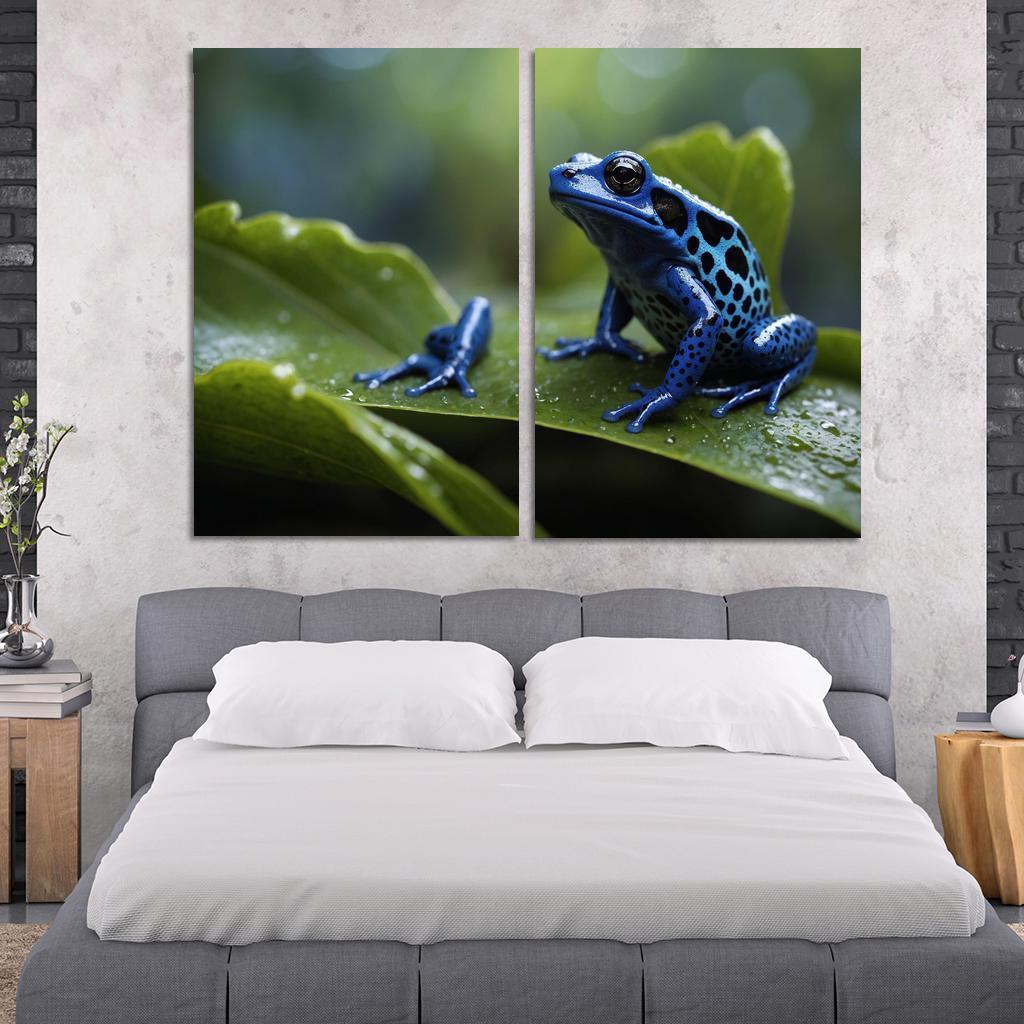 The Enigmatic Blue Poison Dart Frog Canvas Paintings Frame