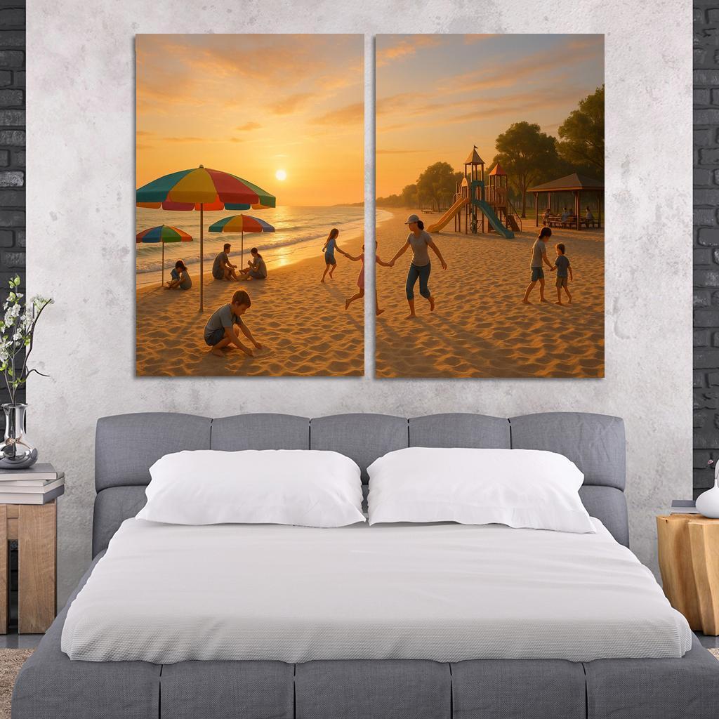 Sunrise Beach Calm And Family Friendly Custom Paintings Frame