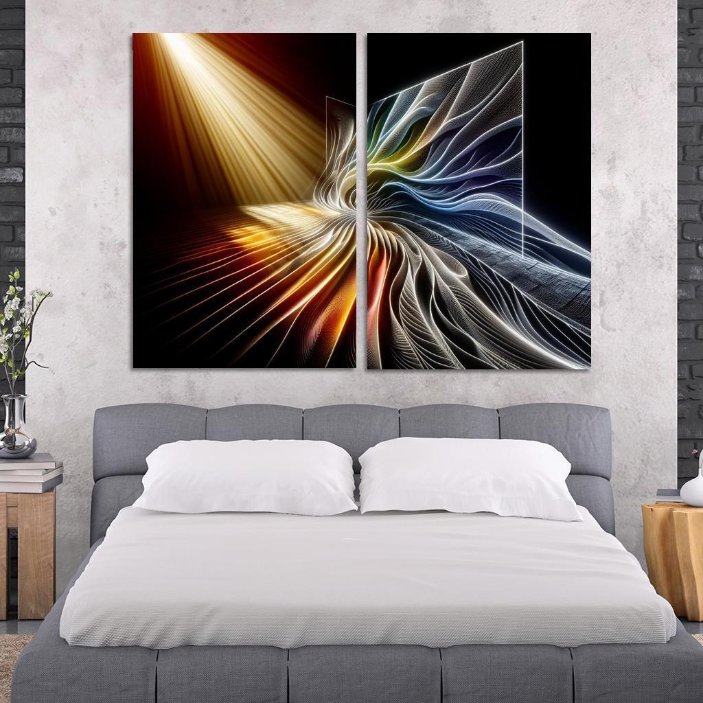 Choreography of Light and Shadow 2 Piece HD Canvas Wall Art-Original Frame