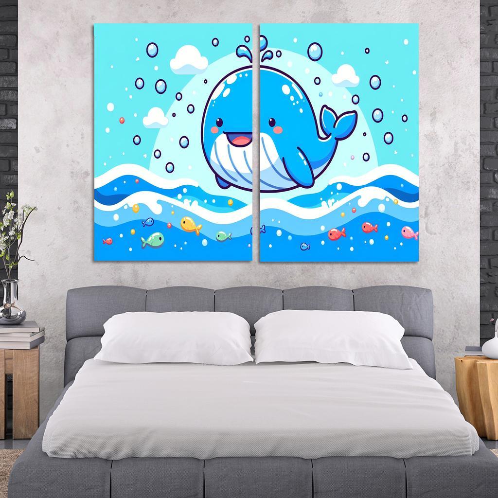 Whimsical Whale - Ocean Joy Framed Paintings