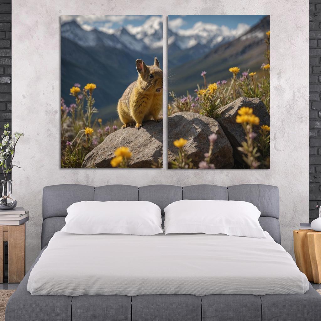 The Elusive Pika Mountain Sentinel Canvas Paintings Frame