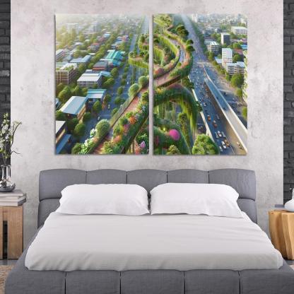 Elevated Green Walkways Custom Paintings Frame