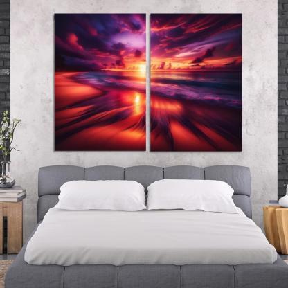 Sunset Viewpoint Beach Modern Paintings Frame