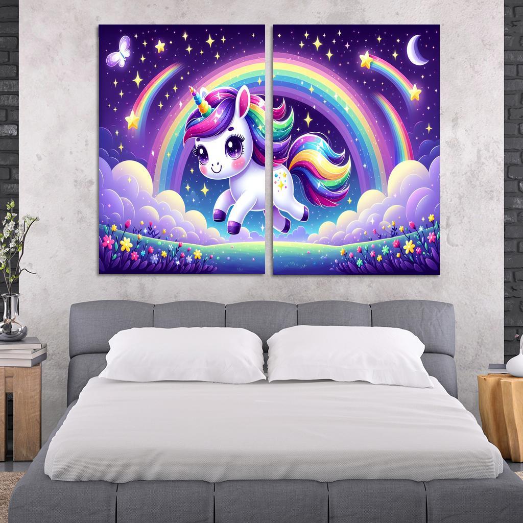 Starry Unicorn - Fantasy Delight Framed Paintings