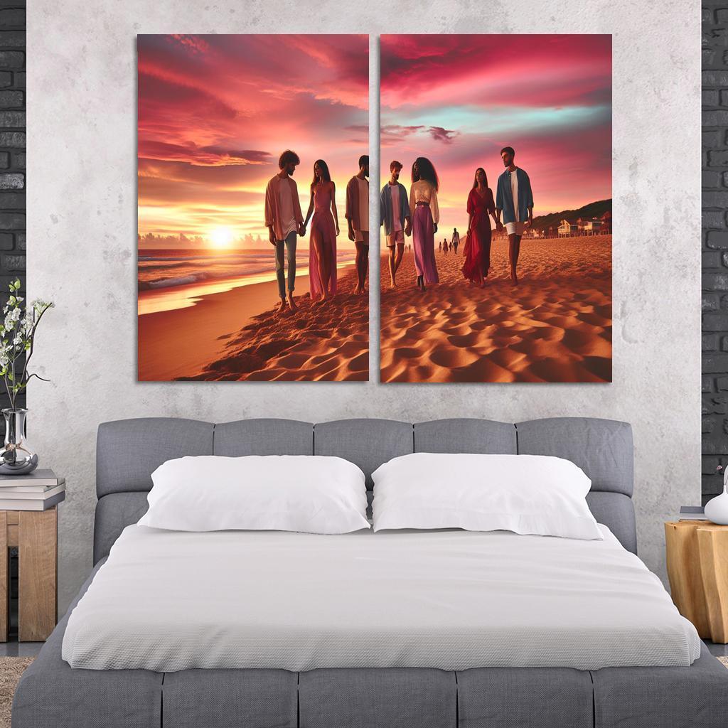 Sunset Shores A Romantic Haven Custom Paintings Frame