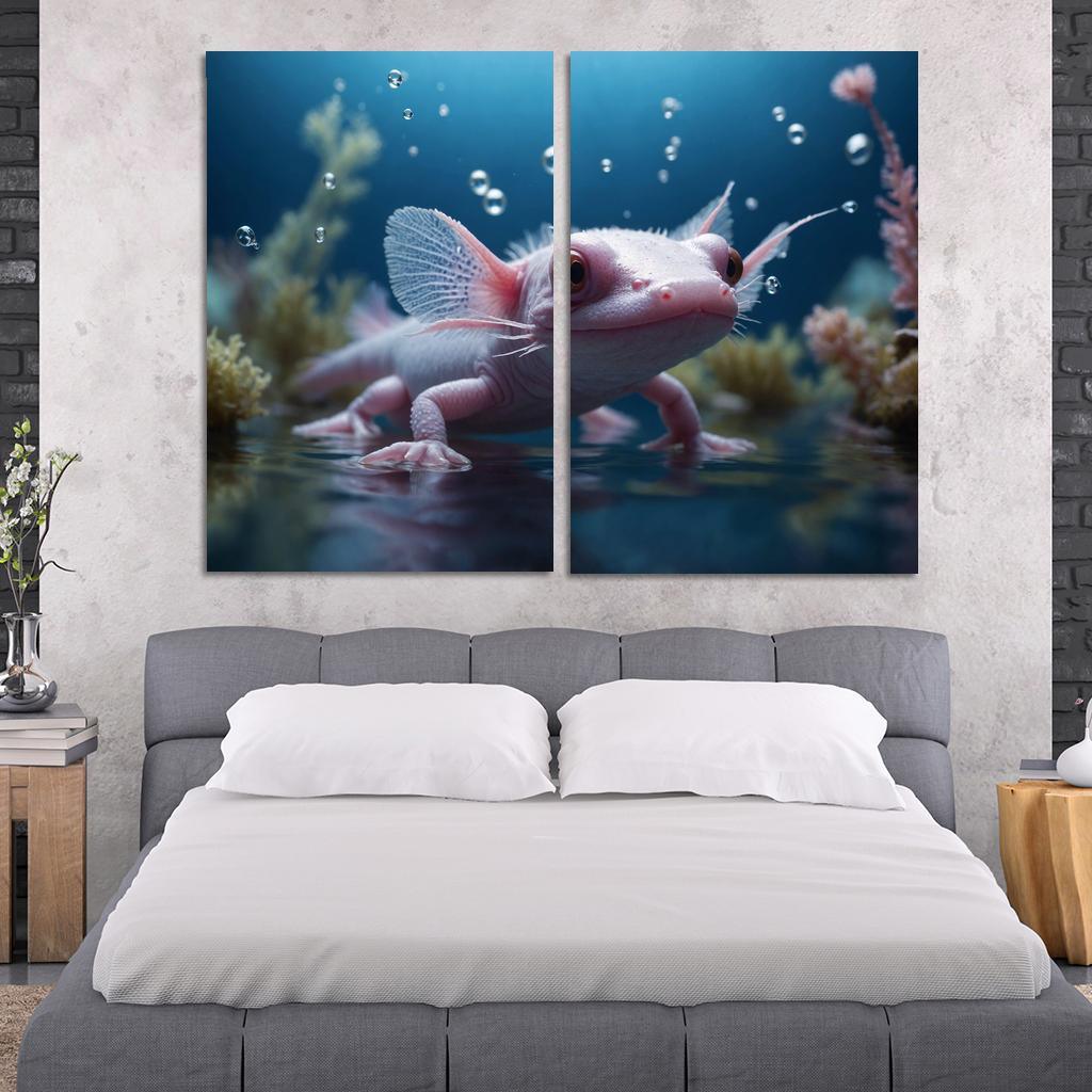 The Fascinating Axolotl Multi-panel Paintings