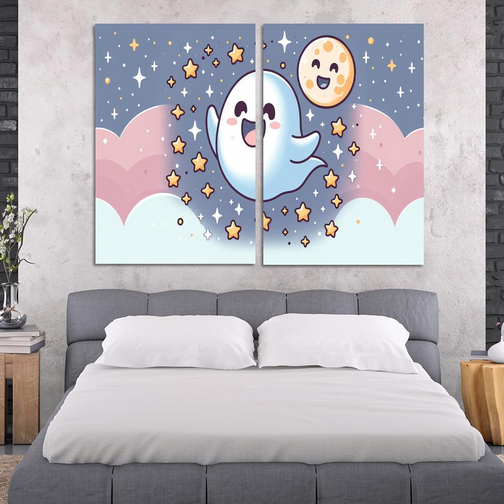 Giggly Ghost 2 Piece HD Canvas Wall Art-Original Frame