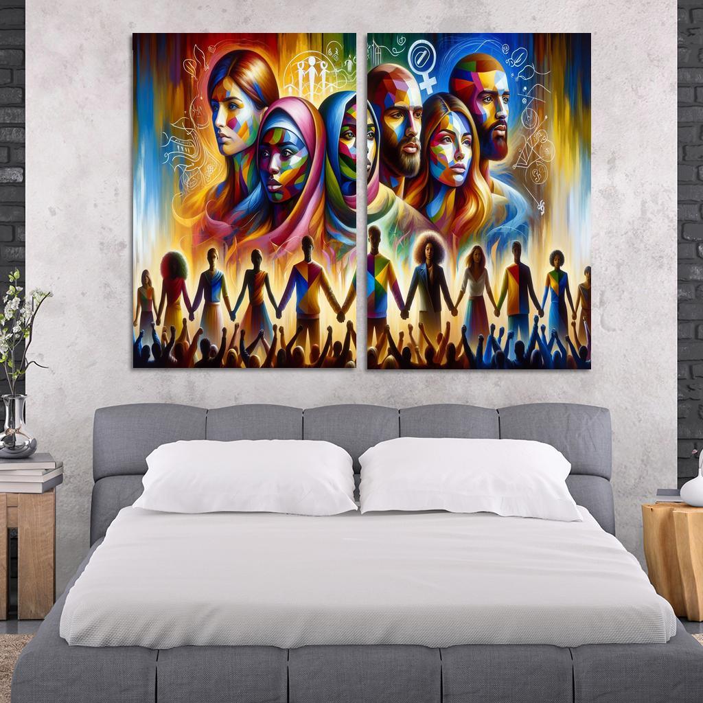 Echoes Of Equality Gender Justice Through Art Multi-panel Paintings
