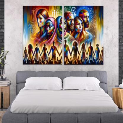 Echoes Of Equality Gender Justice Through Art Multi-panel Paintings