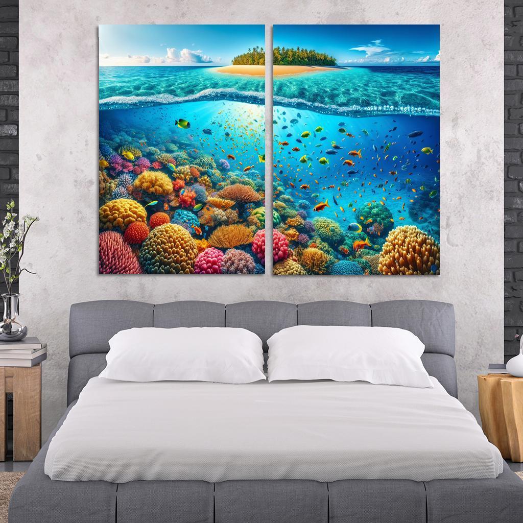 Coral Vista Underwater Wonderland Abstract Paintings Frame