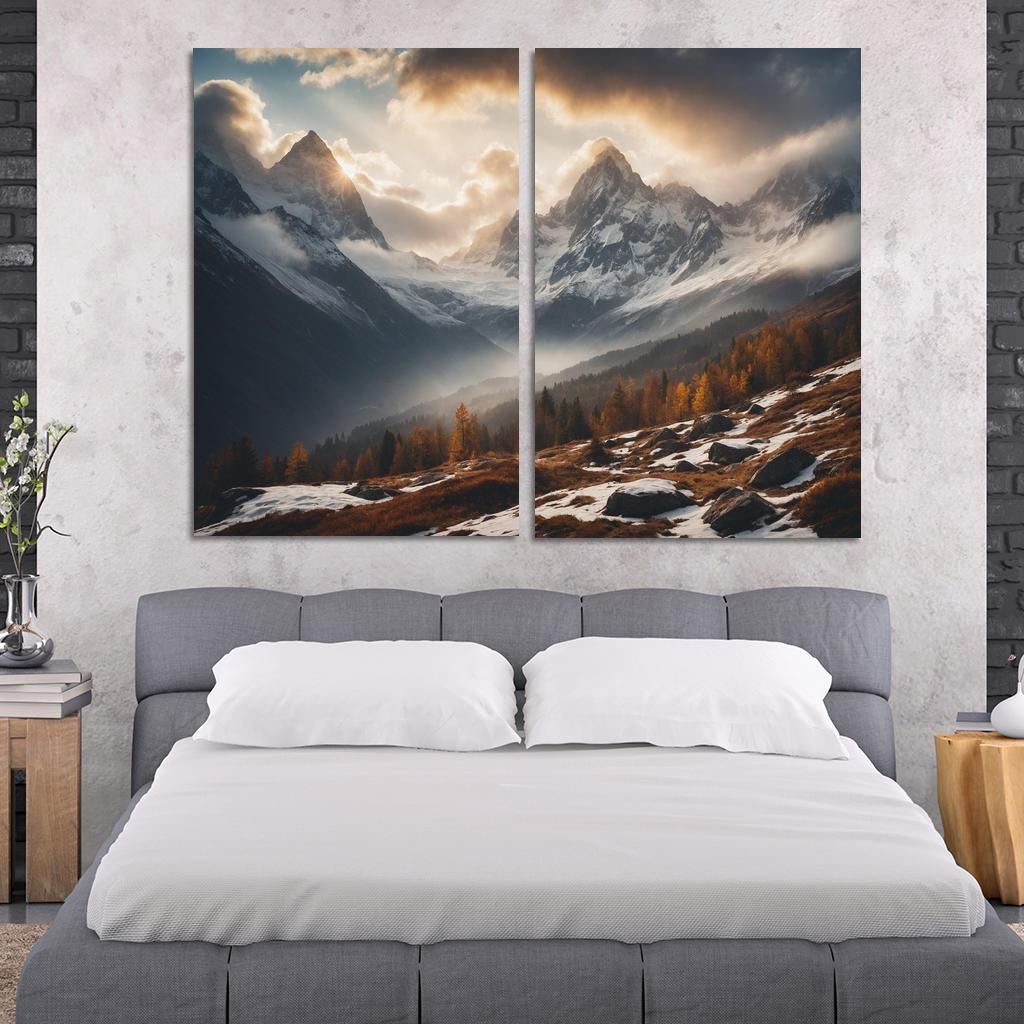 The Serene Echo Of Misty Mountains Oil Paintings Frame