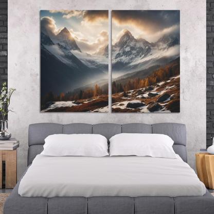 The Serene Echo Of Misty Mountains Oil Paintings Frame