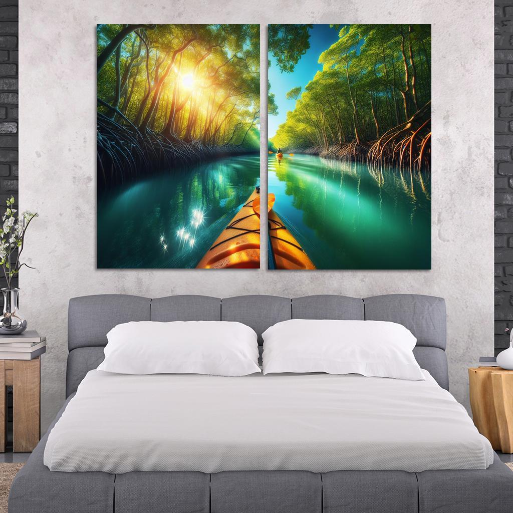 Winding Waters A Kayaker's Dream Custom Paintings Frame