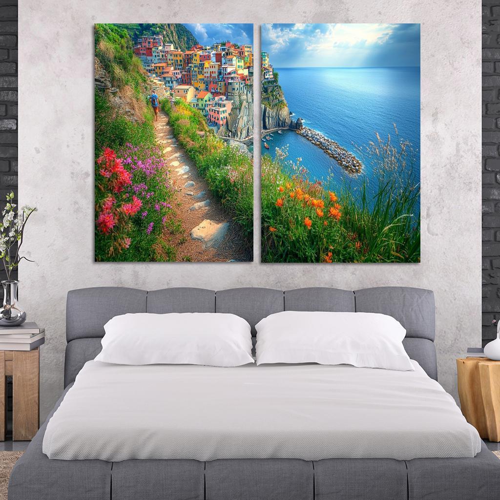 Hiking The Cinque Terre Trails Abstract Paintings Frame