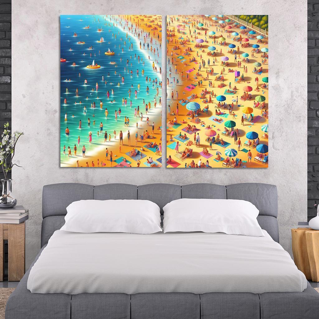 Sunny Shores Golden Beach Haven Abstract Paintings Frame