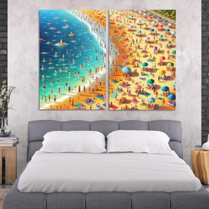 Sunny Shores Golden Beach Haven Abstract Paintings Frame