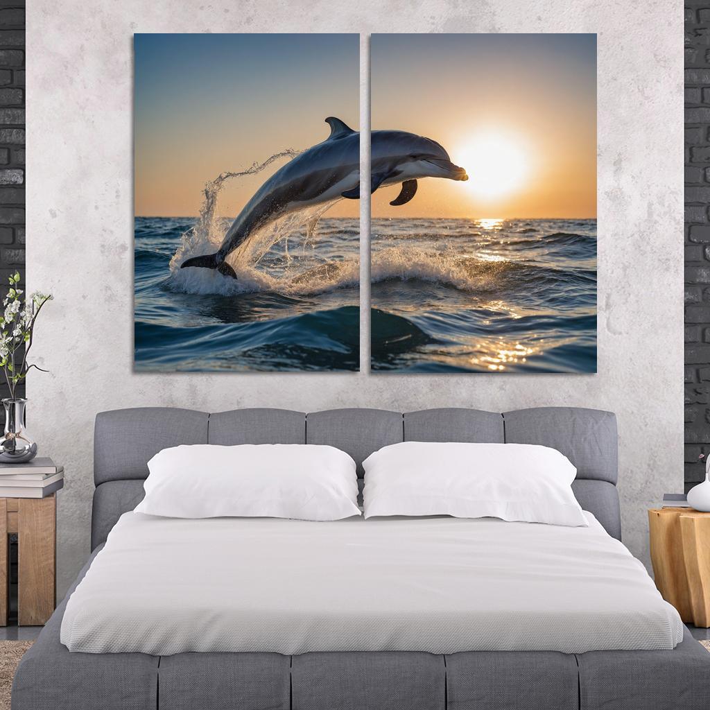 The Playful Bottlenose Dolphin Joyful Acrobat Of The Sea Modern Paintings Frame