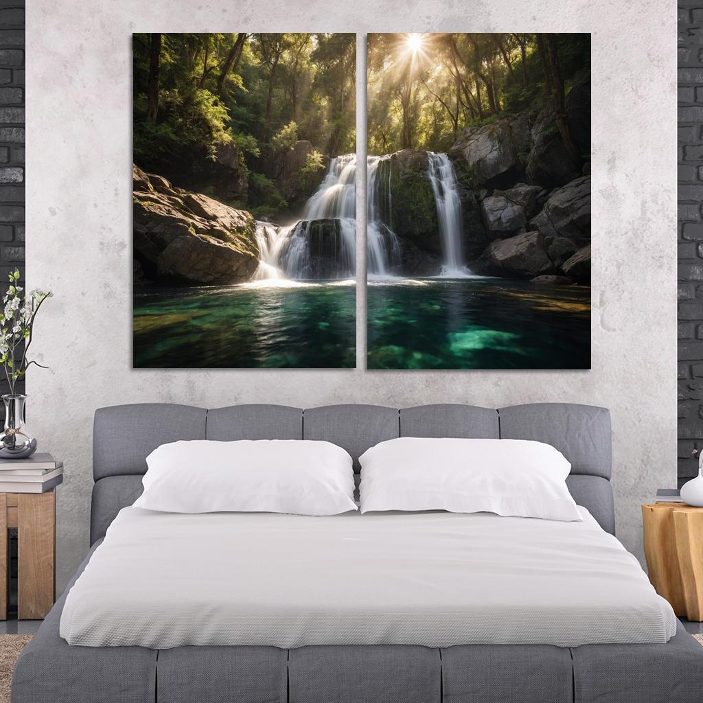 The Cascade Of Silver Falls Oil Paintings Frame