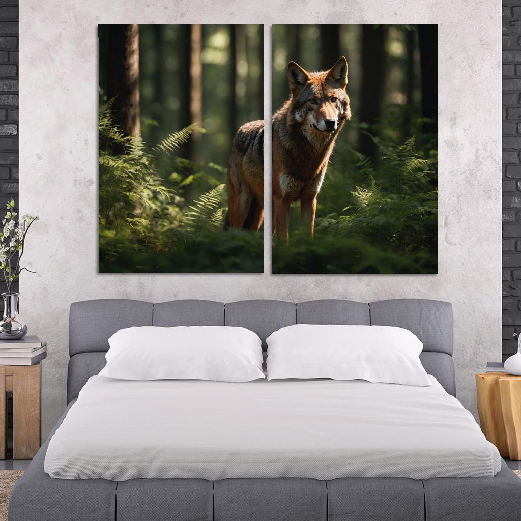 The Enigmatic Red Wolf In The Eastern Forests Framed Paintings