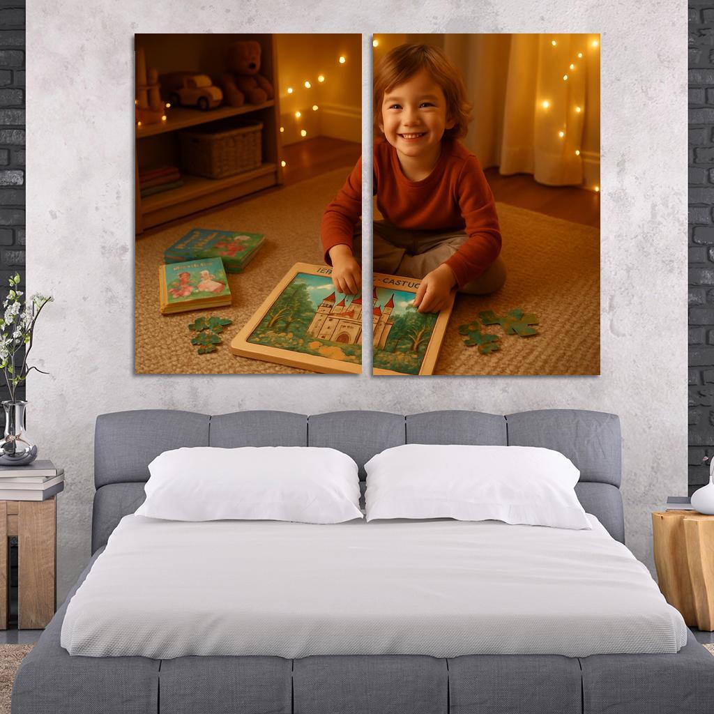 Fairy Tale Castle Puzzle Board Oil Paintings Frame