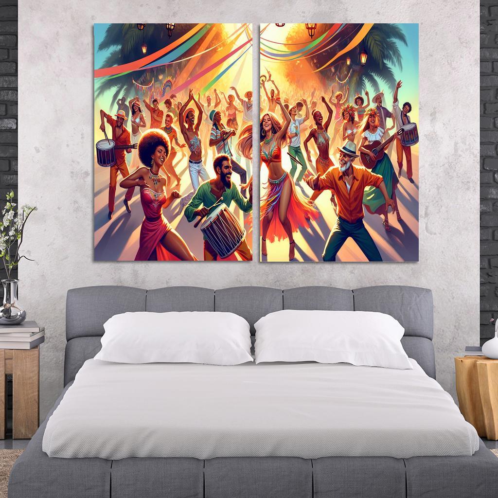 Samba De Roda The Circle Of Rhythm Modern Paintings Frame